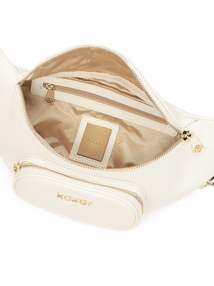 Skórzana nerka w białym kolorze