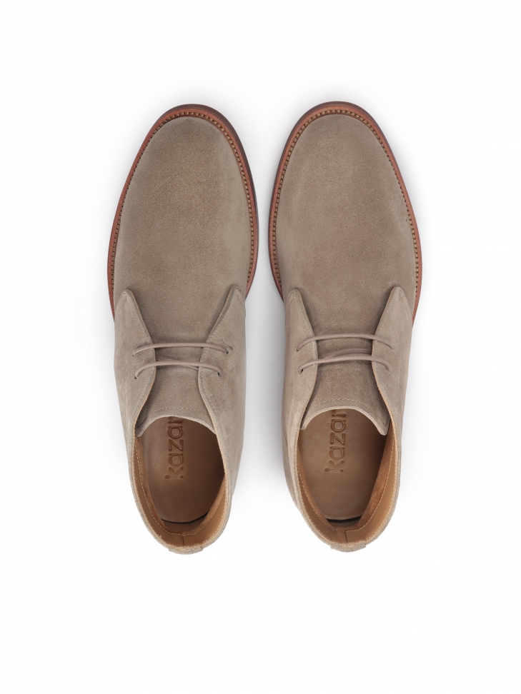 Luksusowe sznurowane trzewiki męskie z kontrastującą podeszwą