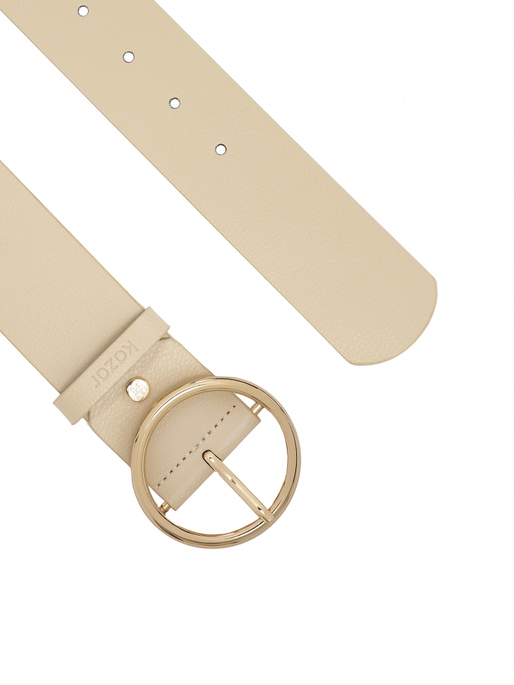 Kremowy pasek z oągłą sprzączką
