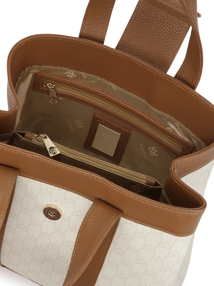 Dwukolorowa torebka z uchwytami do ręki