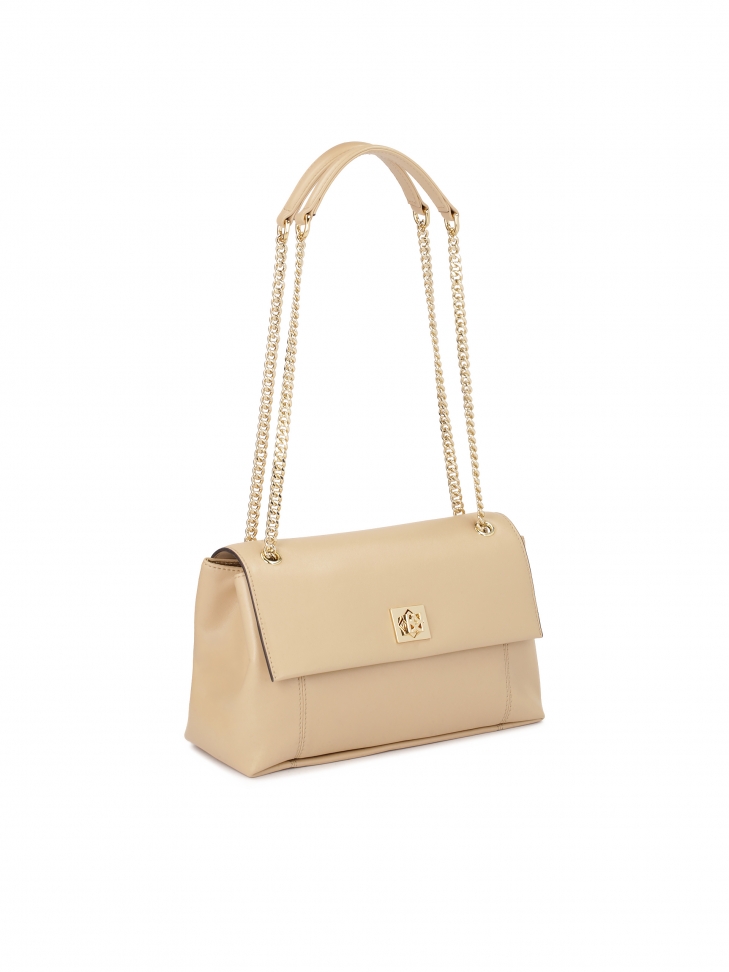 Beżowa torebka z klapą