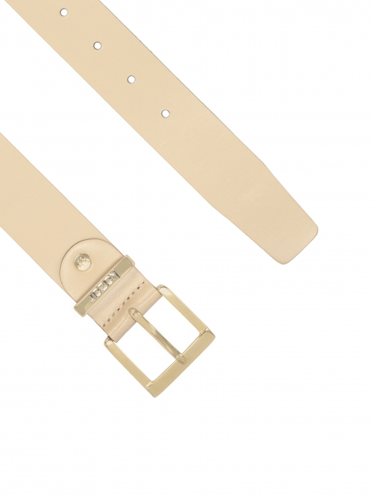 Beżowy pasek skórzany