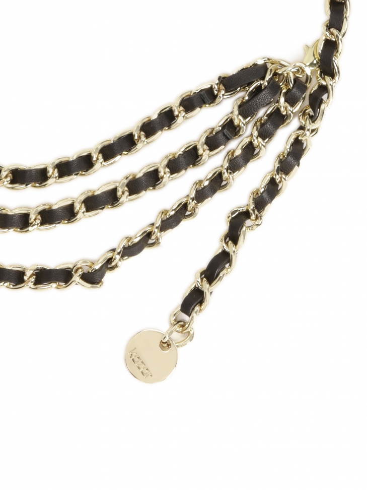 Ozdobny pasek ze skóry i metalu