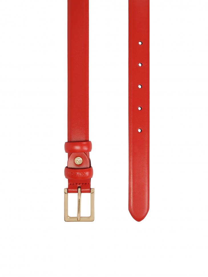 Wąski czerwony pasek ze skóry