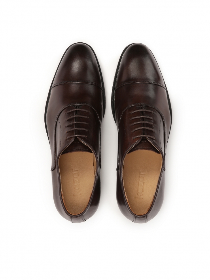 Wizytowe męskie półbuty z noskiem cap toe