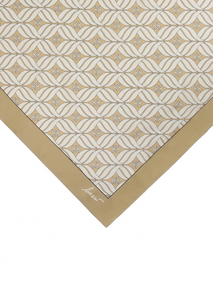 Luksusowa beżowa apaszka z jedwabiu