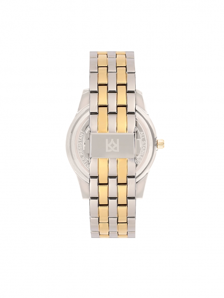 Srebrno-oty zegarek ozdobiony cyrkoniami