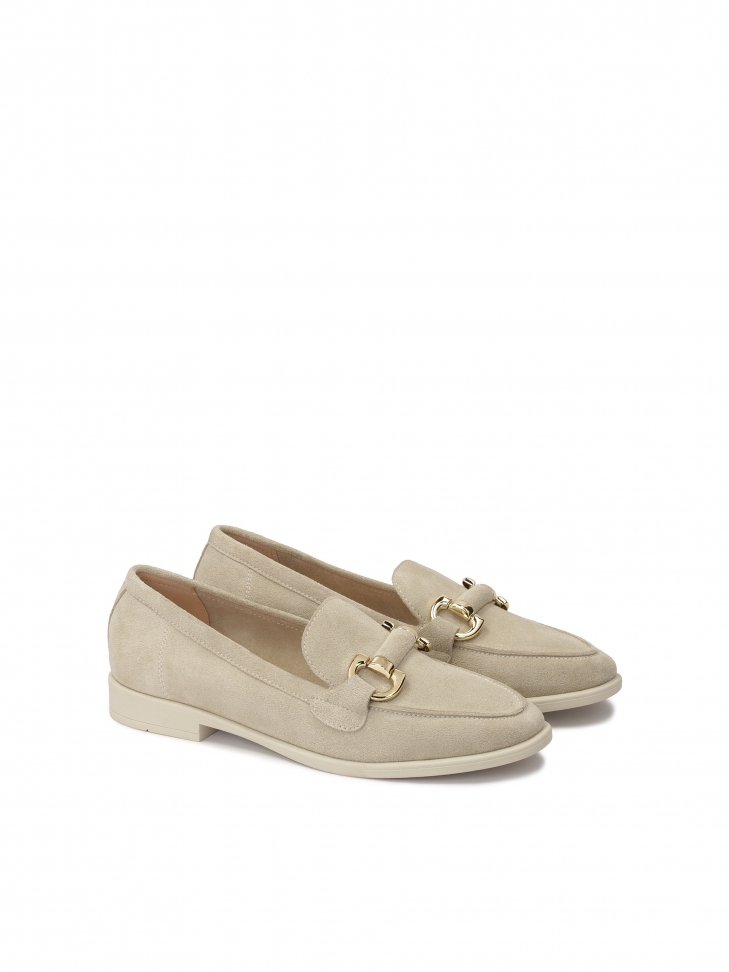 Szare zamszowe półbuty