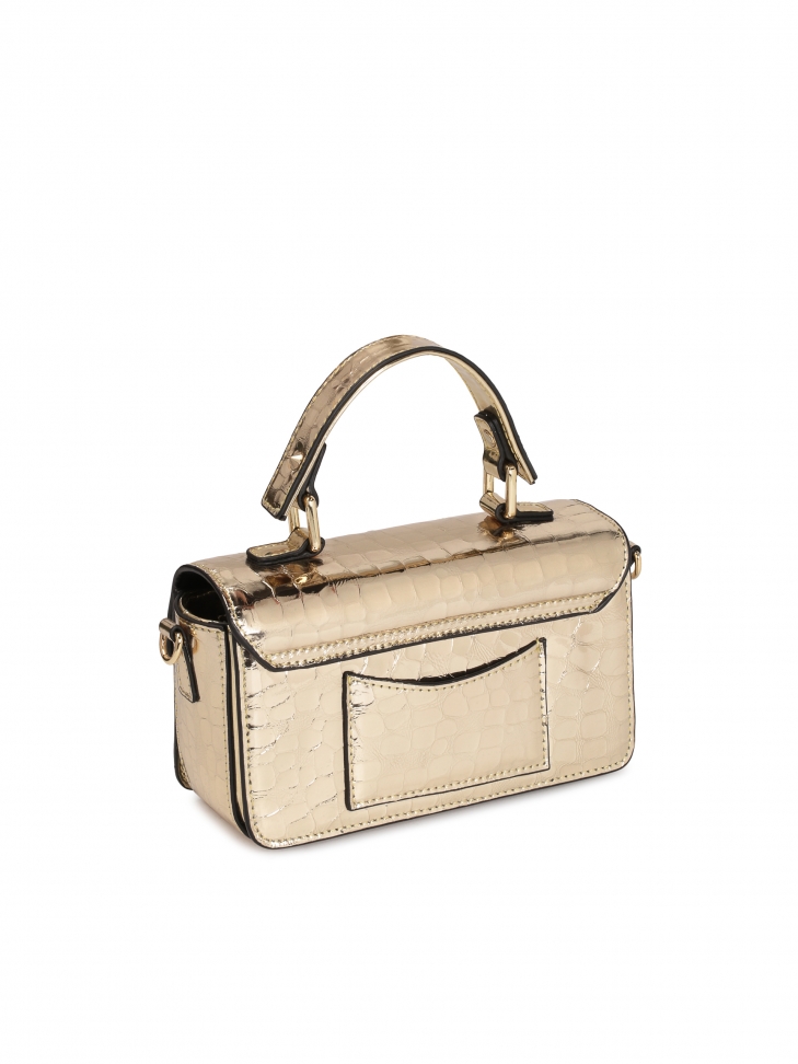 Mała usztywniana torebka do ręki i na ramię w otym kolorze