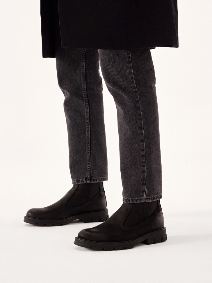 Wsuwane czarne sztyblety męskie