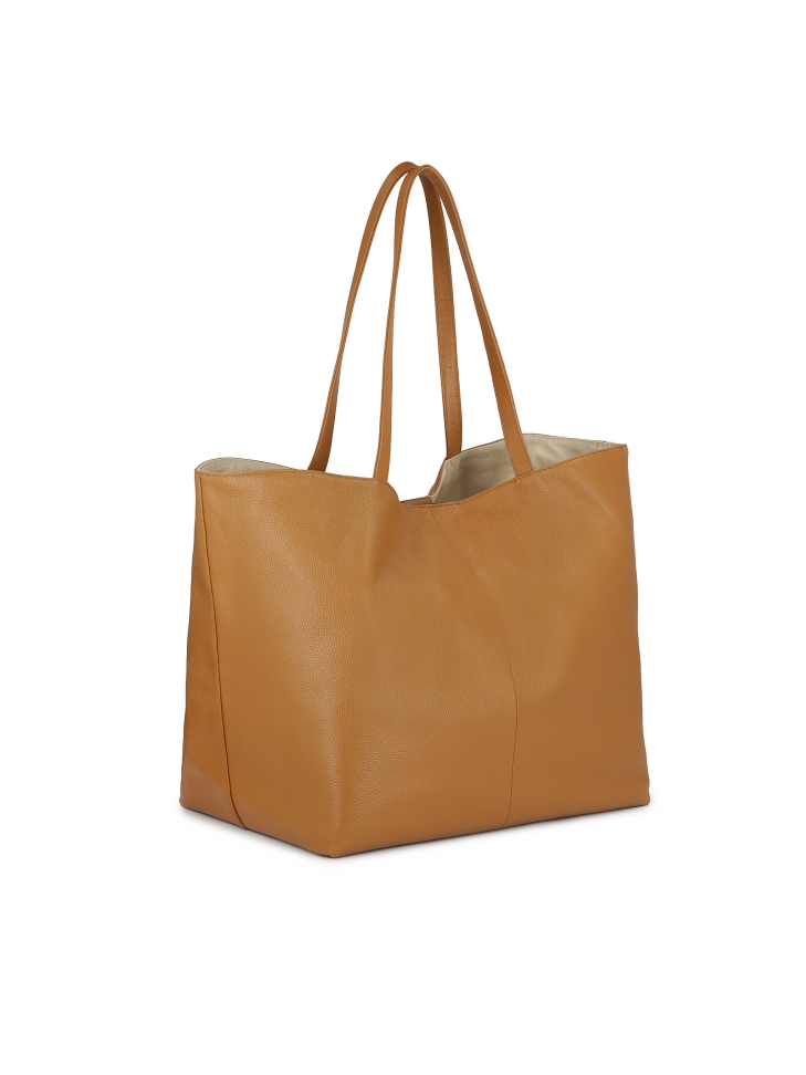 Jasnobrązowa torebka XXL z saszetką