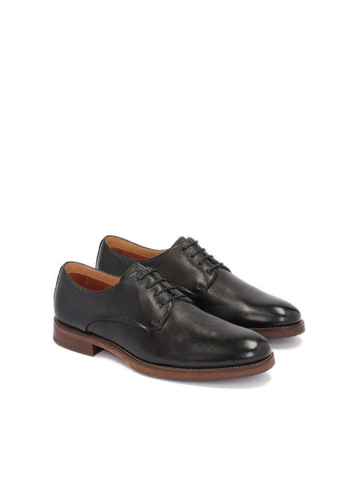 Czarne półbuty męskie Derby ze skóry