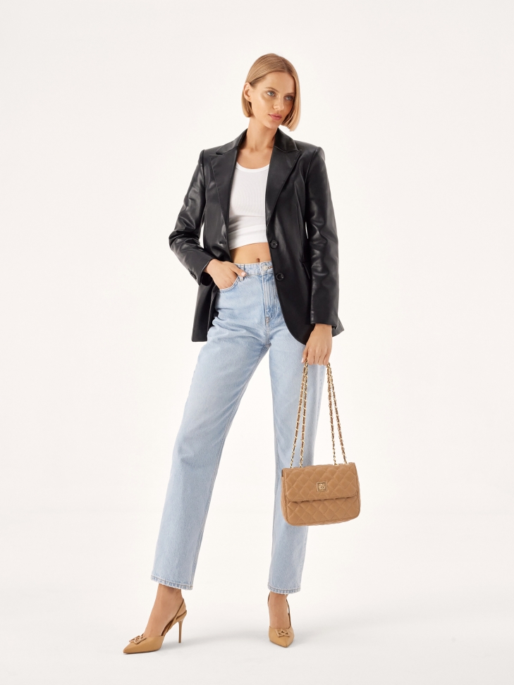 Skórzane czółenka z odytą piętą