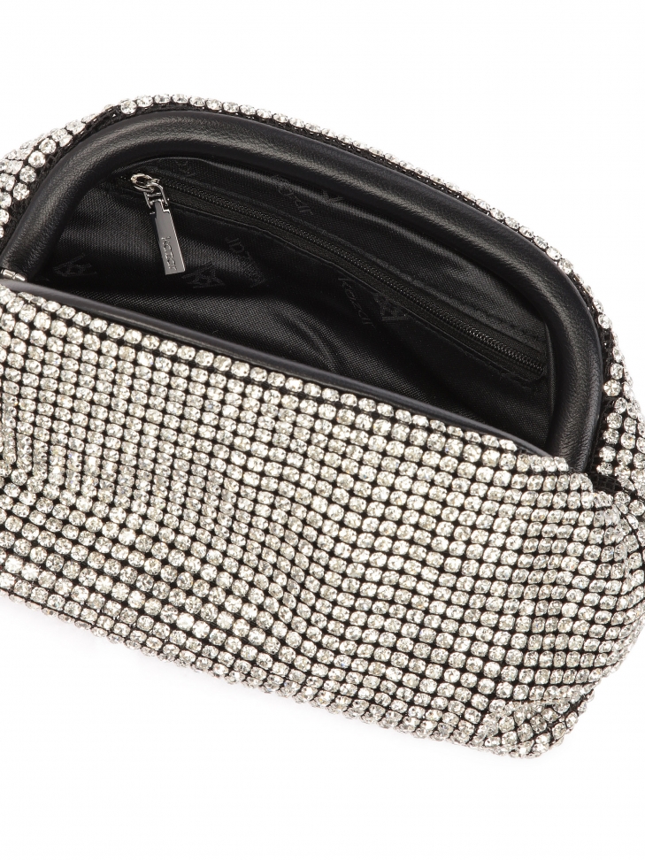 Błyszcząca torebka do ręki poyta cyrkoniami