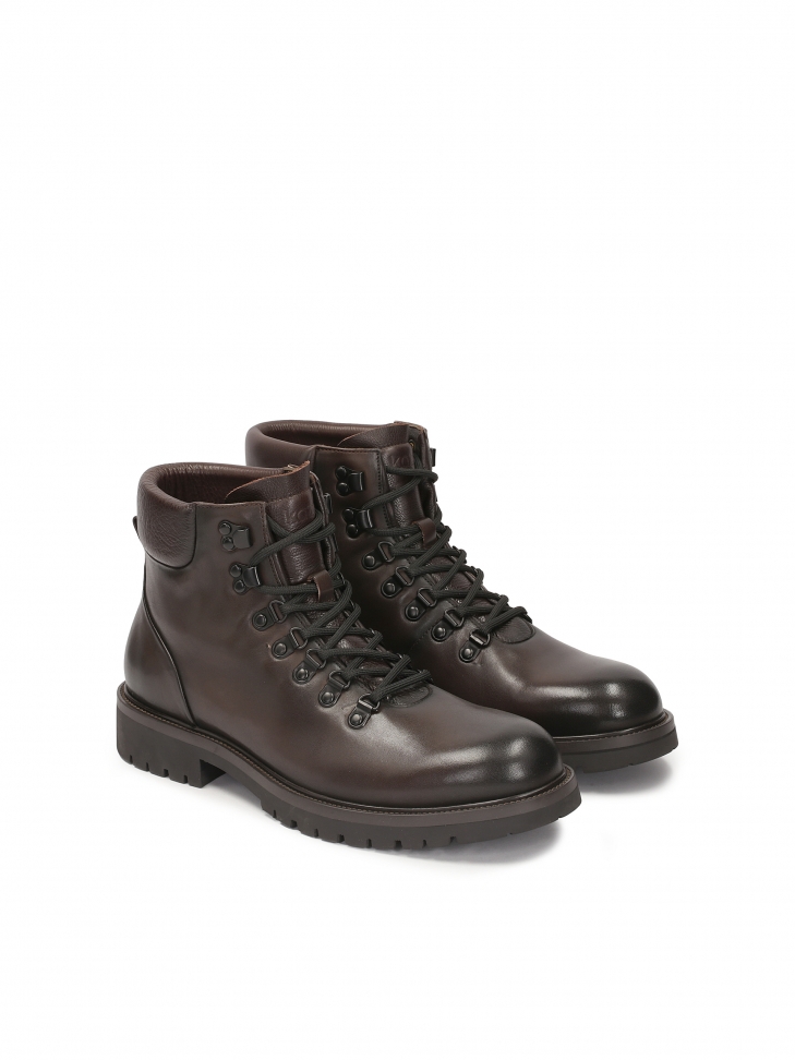 Ocieplane trzewiki męskie na trepowej podeszwie