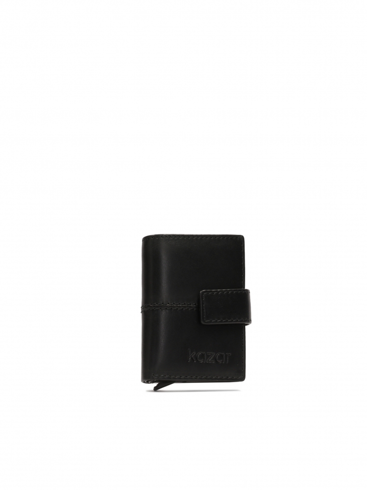 Skórzany portfel męski z automatycznym podajnikiem kart