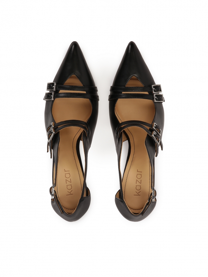 Awangardowe czółenka z półotwartą cholewką