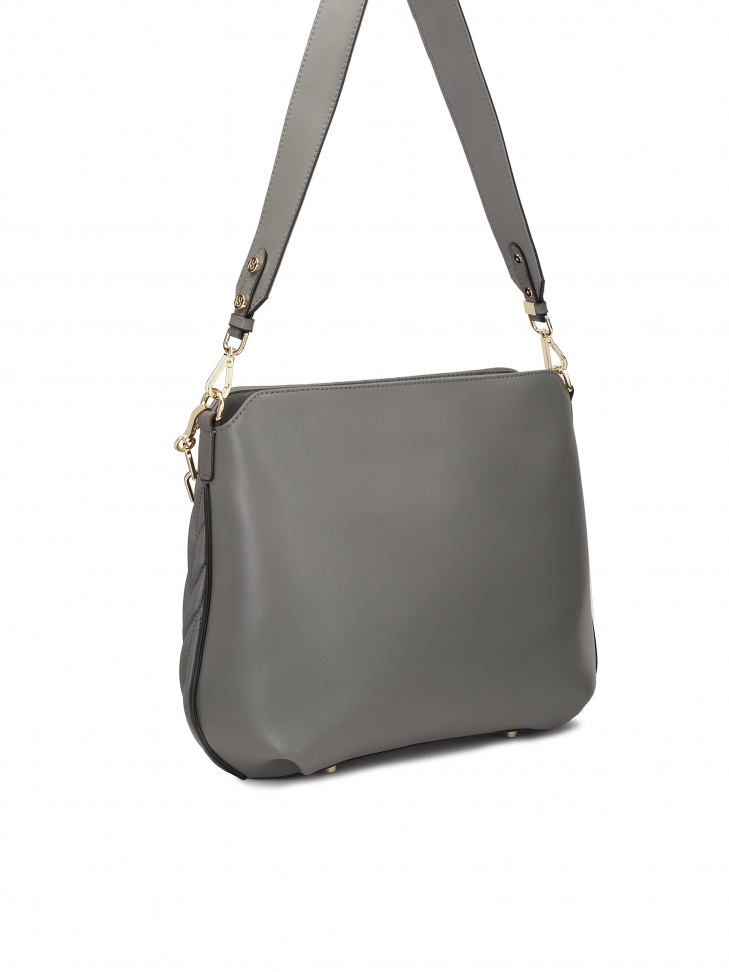 Szara torebka z pikowanym przodem