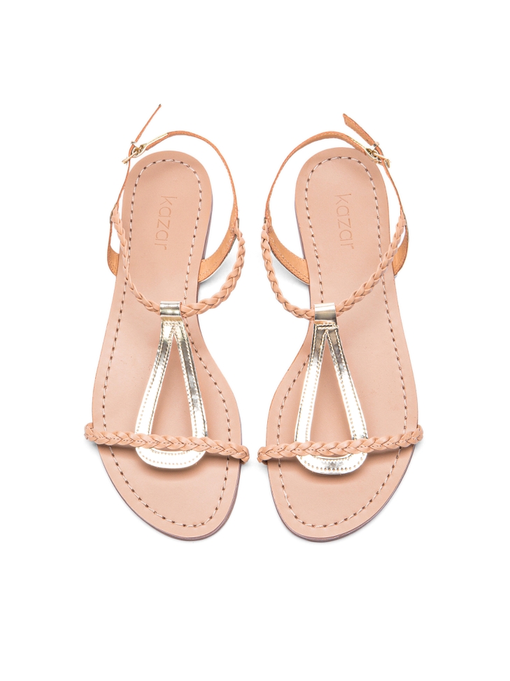 Złote sandały damskie