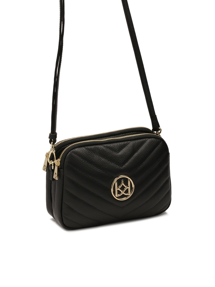 Czarna uniwersalna torebka na pasku