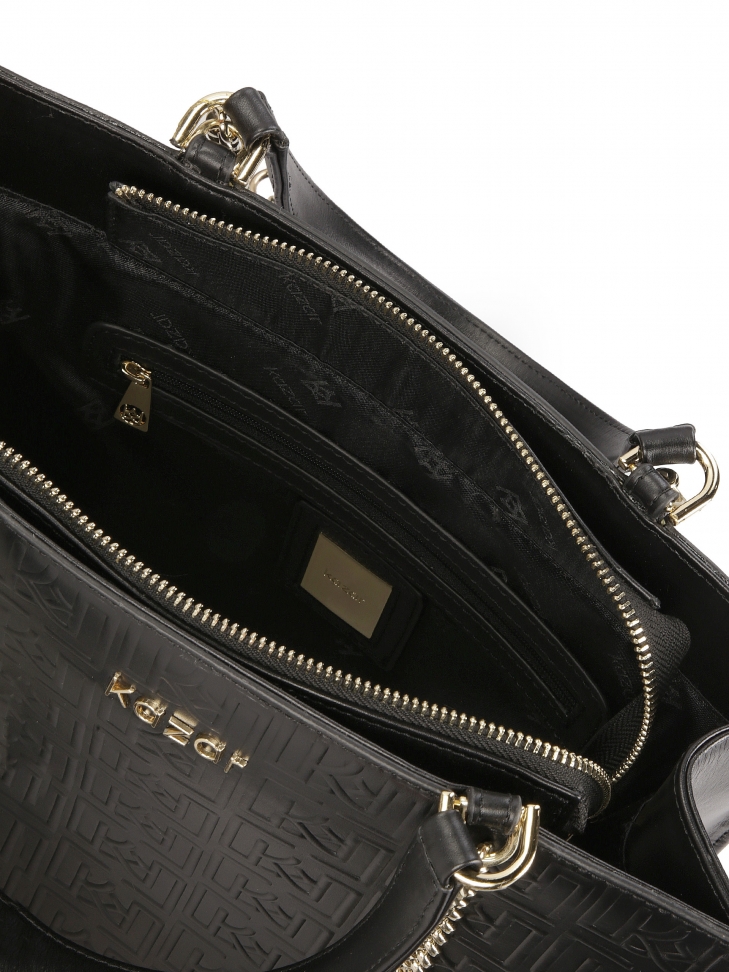 Duża prosta torebka zdobiona tłoczonym wzorem