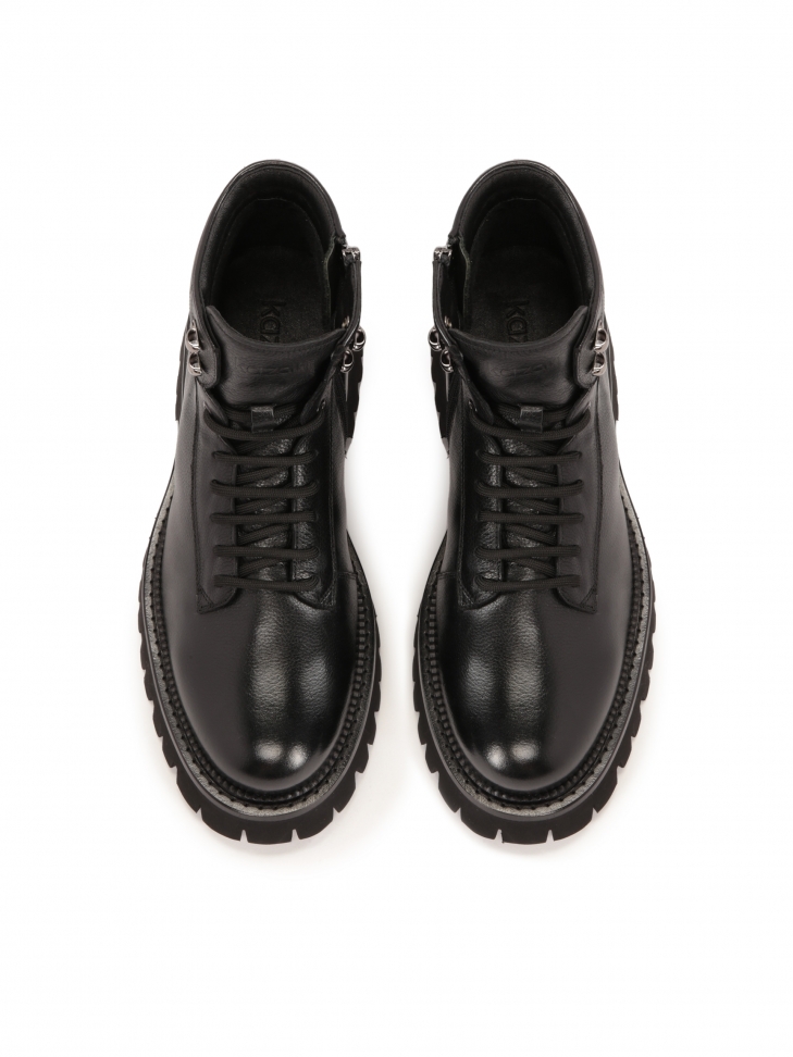 Czarne skórzane trzewiki