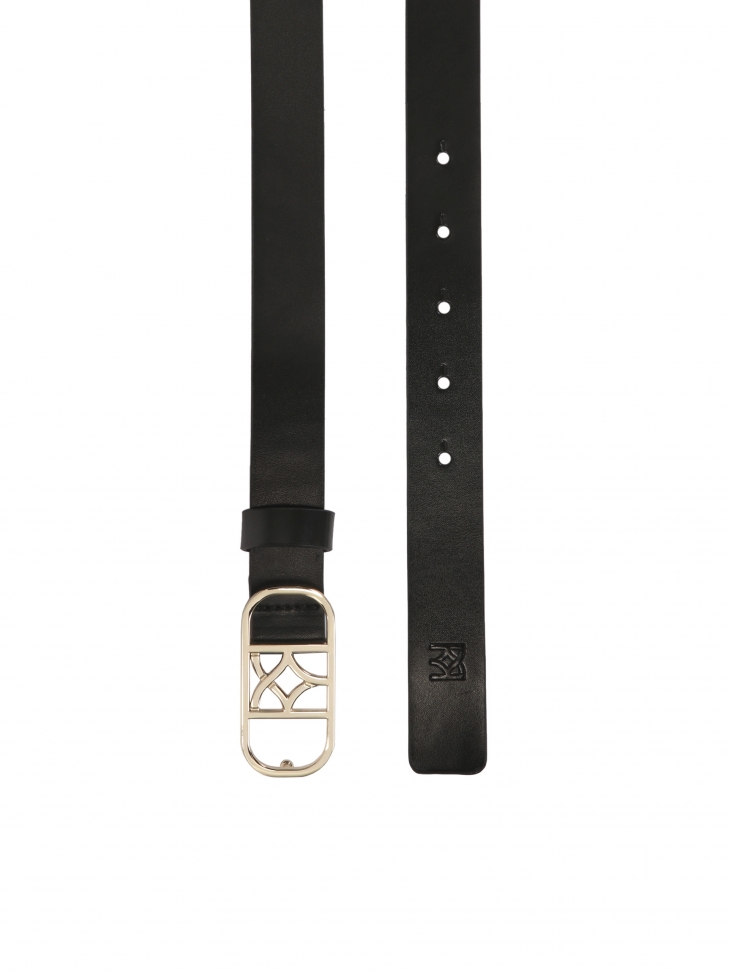 Elegancki wąski pasek z logowaną klamrą