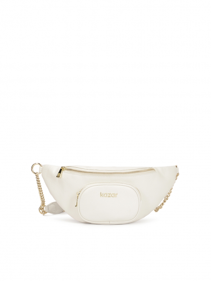 Skórzana nerka w białym kolorze