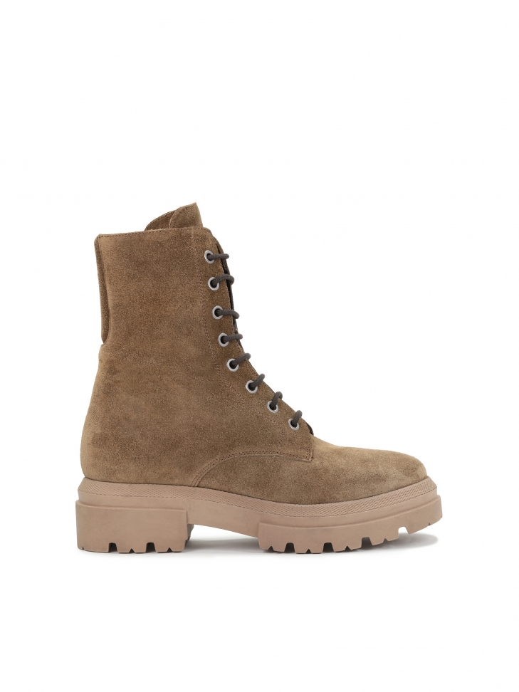 Ciemnobeżowe trzewiki damskie