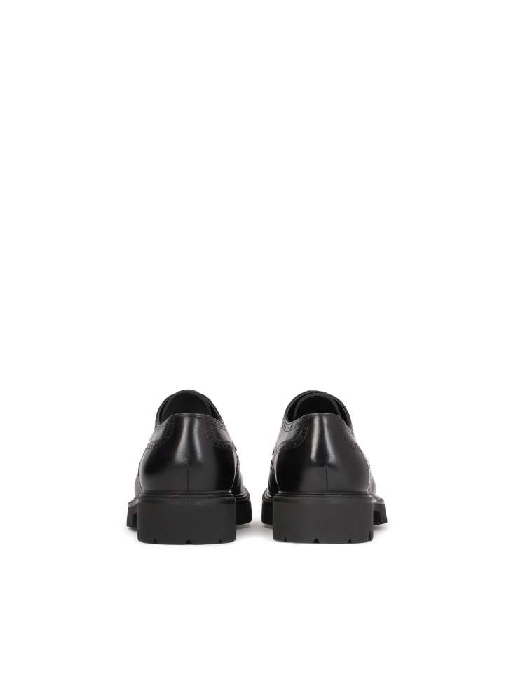 Męskie czarne Brogsy z naturalnej skóry