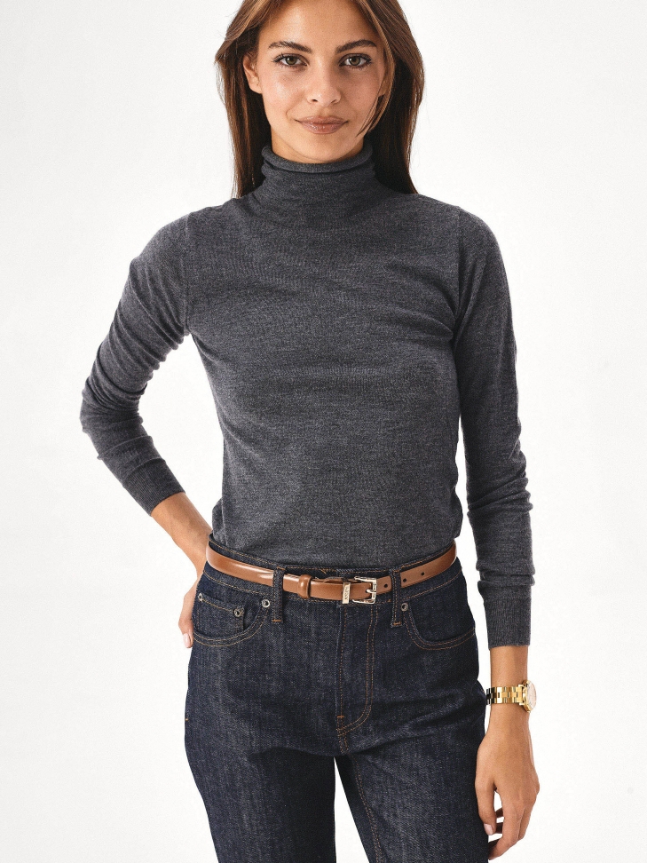 Brązowy skórzany pasek do sukienki