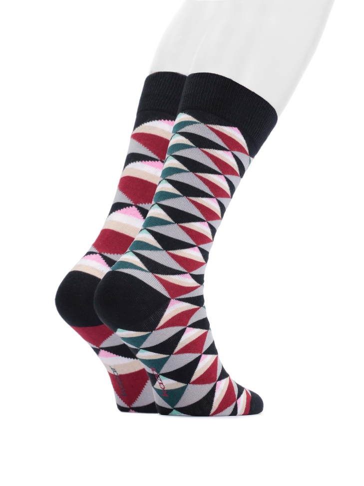 Bawełniane skarpety męskie w geometryczne kształty