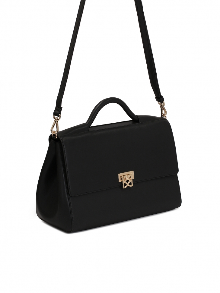 Duża skórzana torebka z uchwytem do ręki