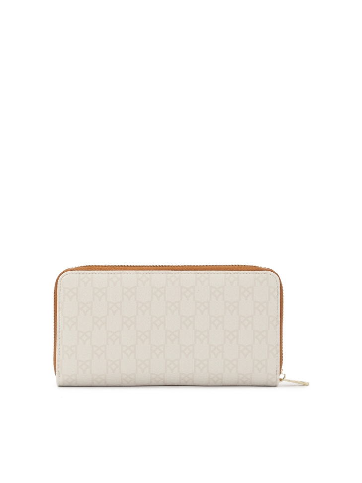 Wzorzysty jasny portfel skórzany