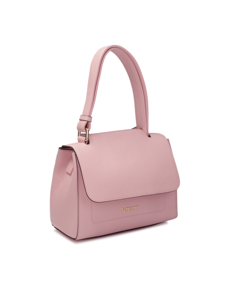 Unikatowa skórzana torebka w kolorze pastelowego różu