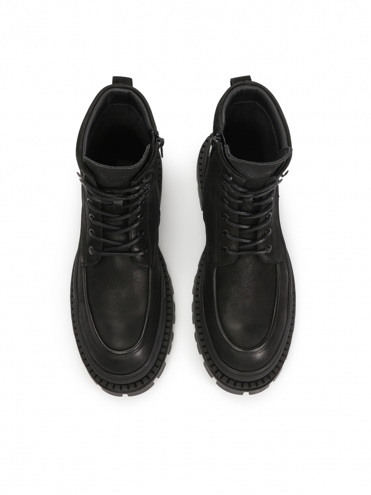 Nubukowe trzewiki męskie z ociepleniem