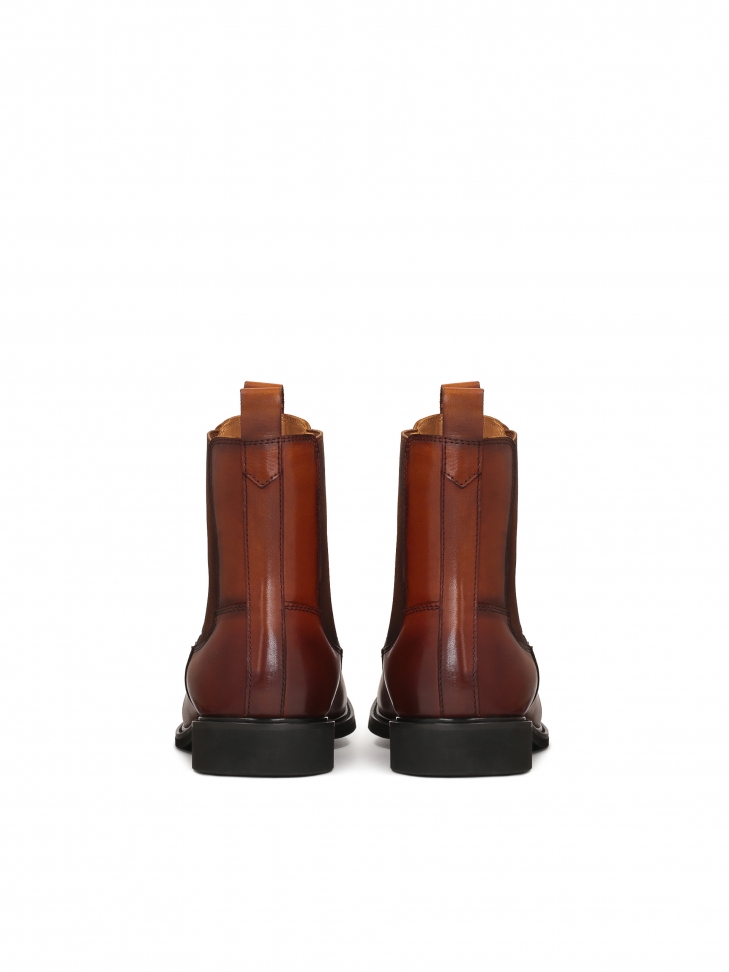 Skórzane sztyblety męskie ze zdobionym przodem