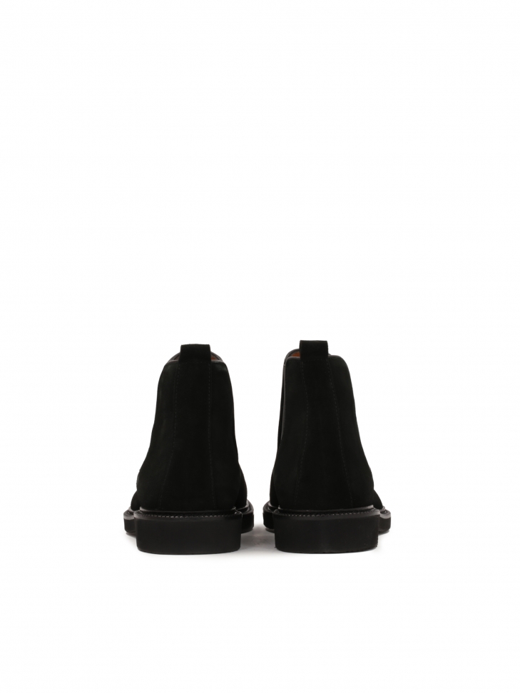 Czarne sztyblety męskie z zamszu