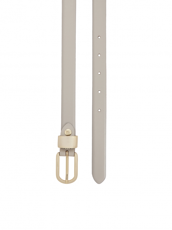 Szary pasek z gładkiej skóry