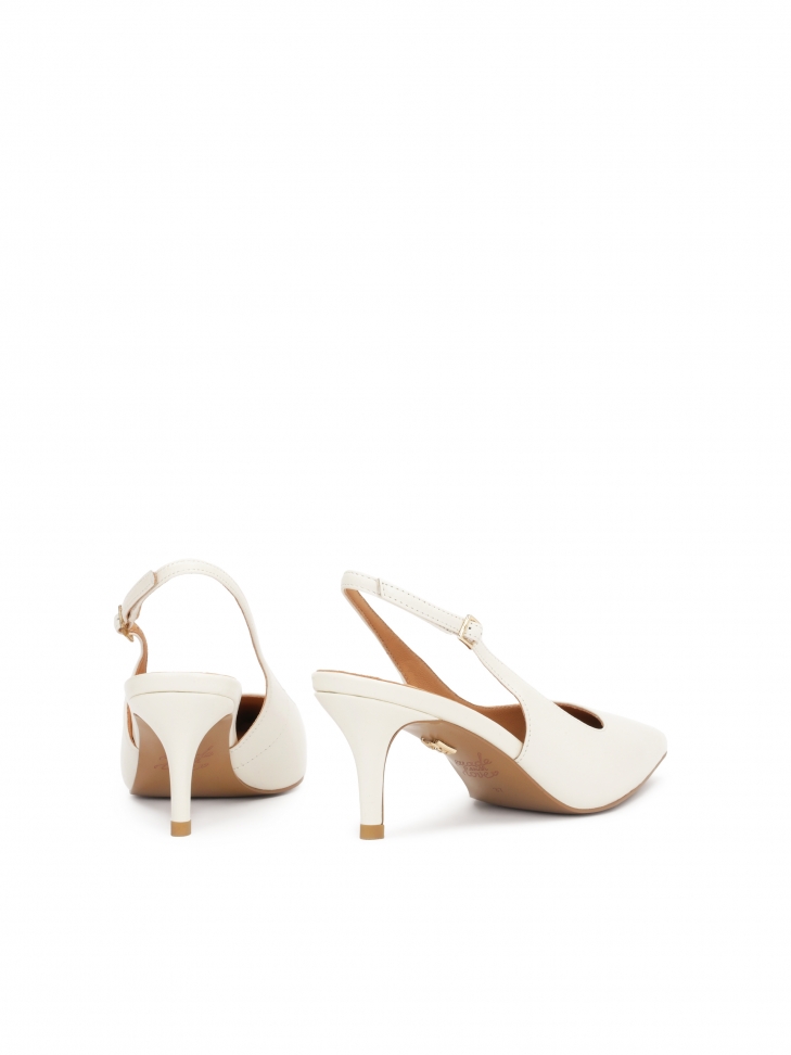 Eleganckie czółenka na niskim obcasie z kolekcji ślubnej