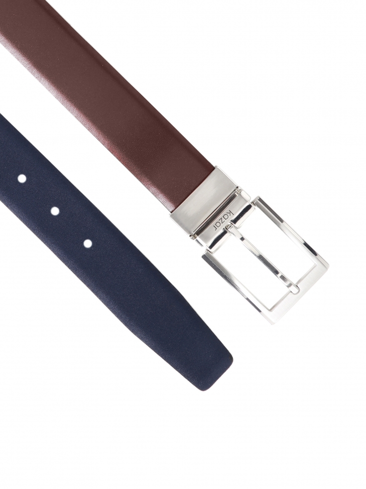 Brązowo-granatowy pasek dwustronny