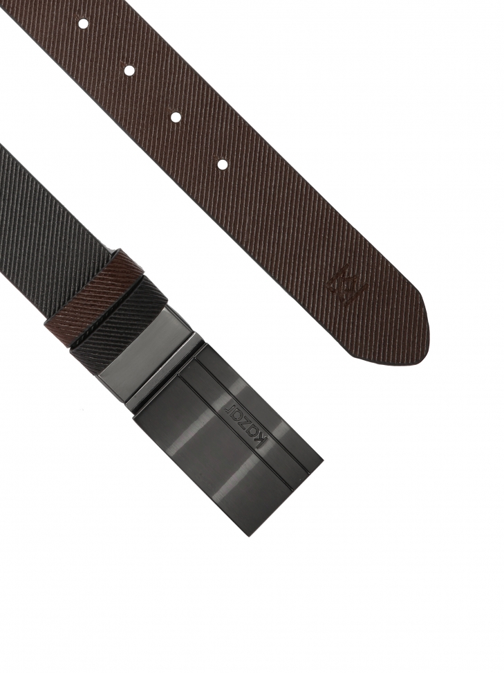 Pasek dwustronny z tłoczonym pasiastym wzorem