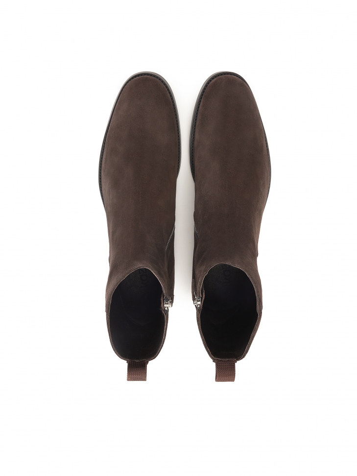 Zamszowe botki męskie z minimalistyczną wysoką cholewką