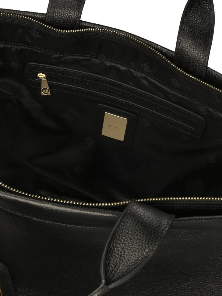 Czarna duża torebka z miękkiej skóry