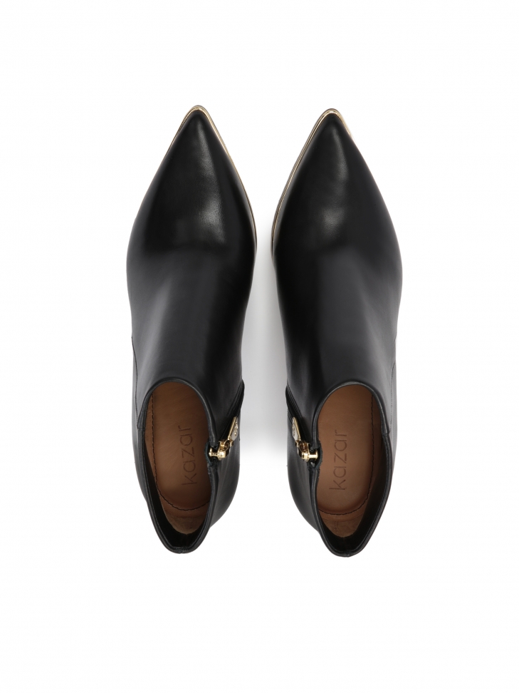 Klasyczne czarne botki na szpilce z niską cholewką