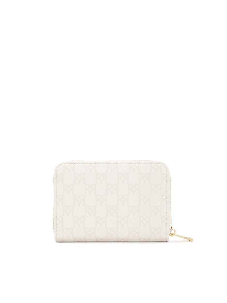 Wzorzysty mały portfel z naturalnej skóry