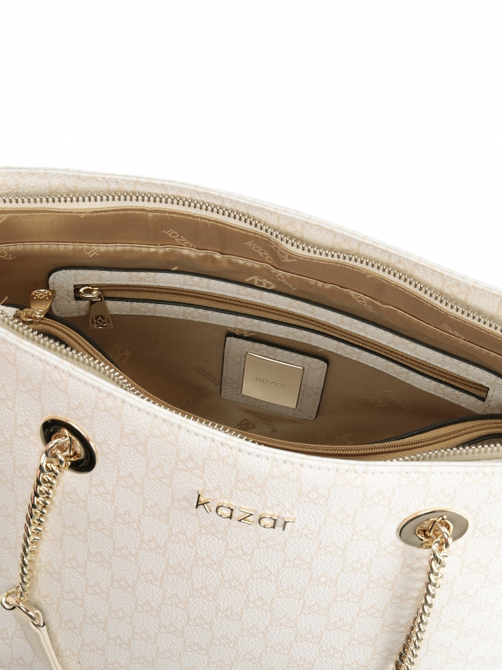Biało-beżowa torebka damska