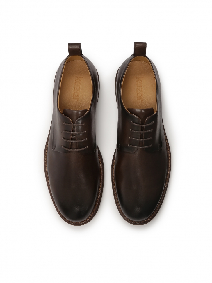 Brązowe skórzane półbuty