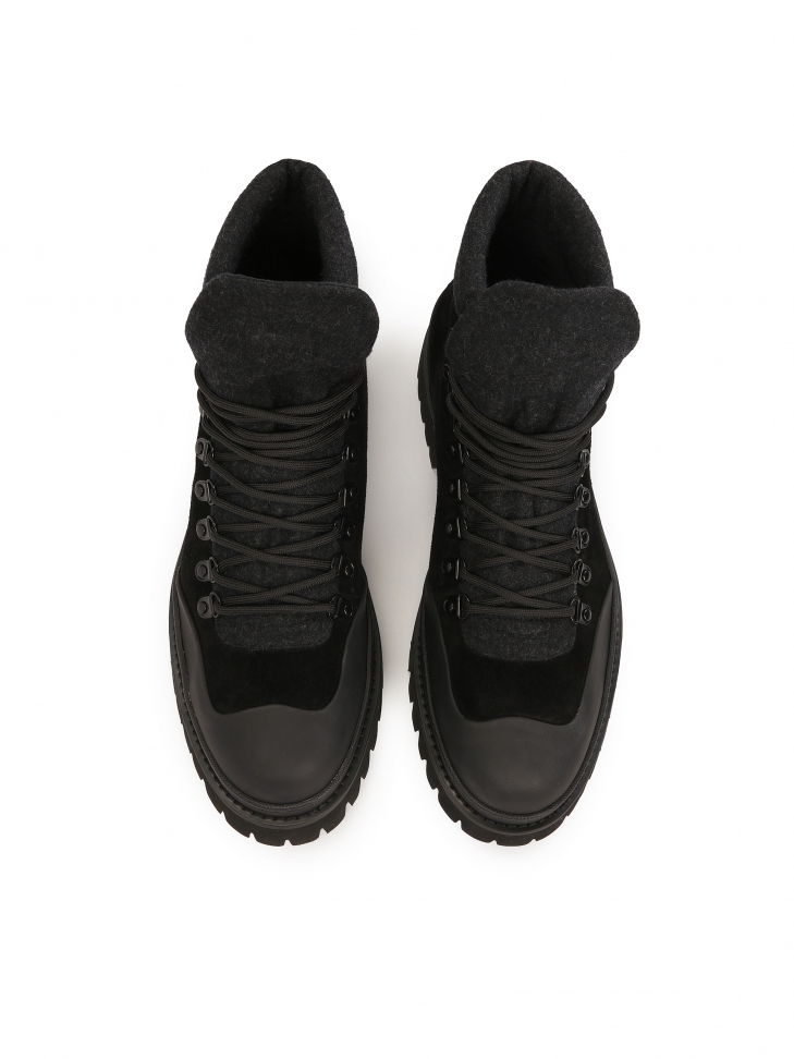 Sznurowane trzewiki z zamszu
