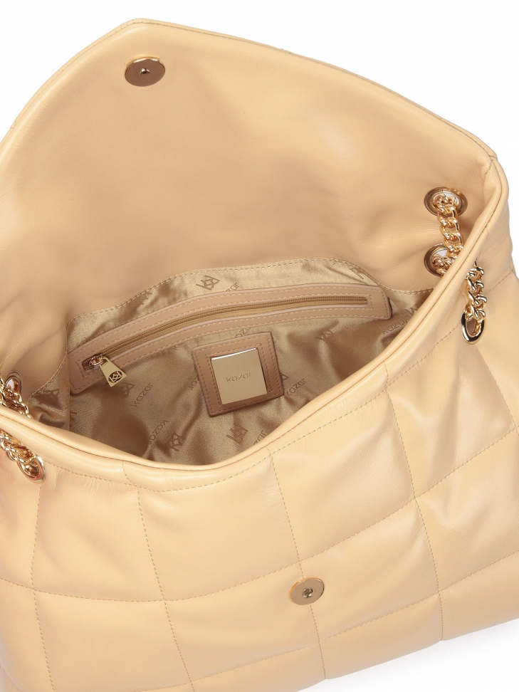 Skórzana torebka w pikowany wzór